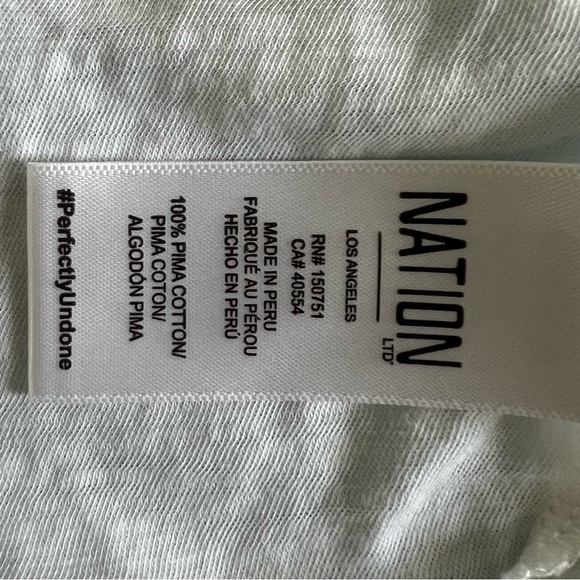 Nation LTD Janie White Sleeveless Ruffle Neck Pima Cotton Tank Top - Picture 8 of 8